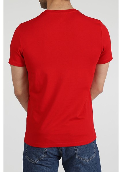 Erkek Bisiklet Yaka T-Shirt Neo-Premier Kırmızı fırsatları