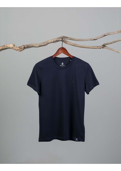 Erkek Bisiklet Yaka T-Shirt Neo-Premier Lacivert