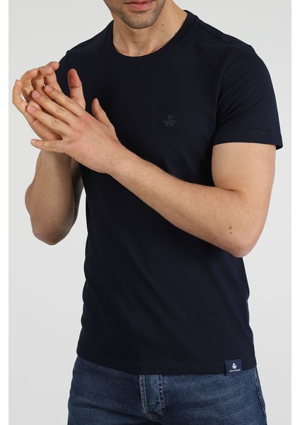 Erkek Bisiklet Yaka T-Shirt Neo-Premier Lacivert modelleri