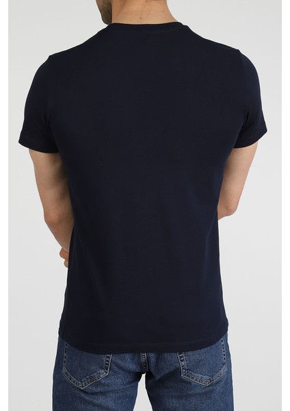 Erkek Bisiklet Yaka T-Shirt Neo-Premier Lacivert fırsatları