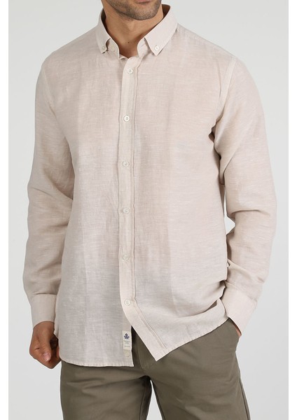 Slim Fit Düğmeli Yaka Gömlek Neo-Epherest Bej fiyatları