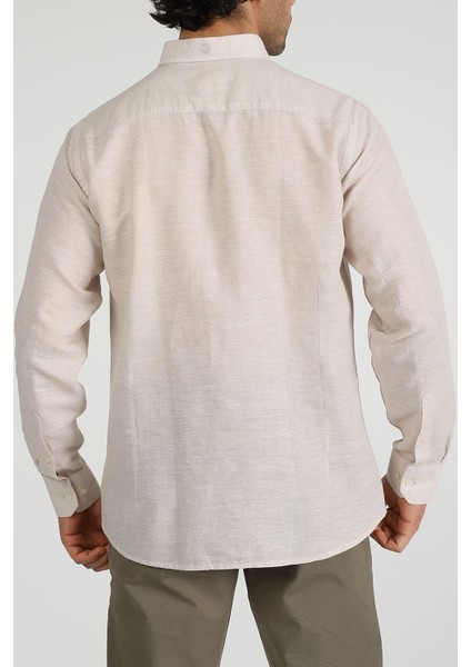Slim Fit Düğmeli Yaka Gömlek Neo-Epherest Bej modelleri