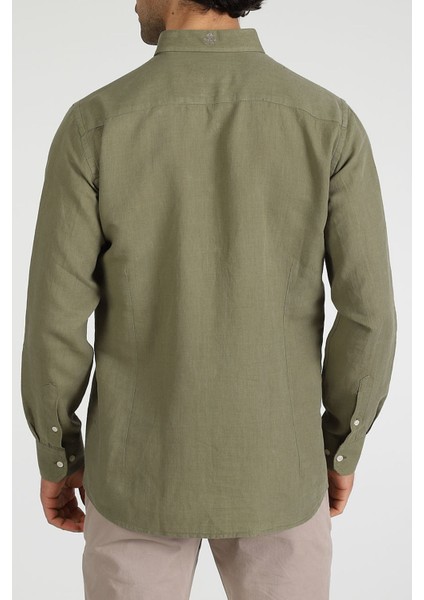 Slim Fit Düğmeli Yaka Gömlek Neo-Epherest Haki modelleri