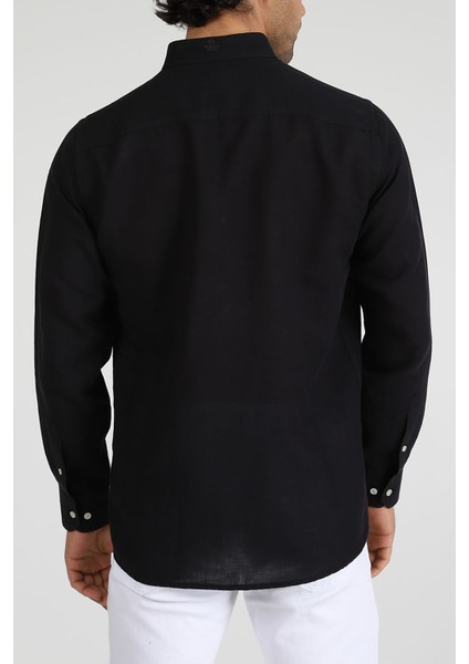 Slim Fit Düğmeli Yaka Gömlek Neo-Epherest Siyah modelleri
