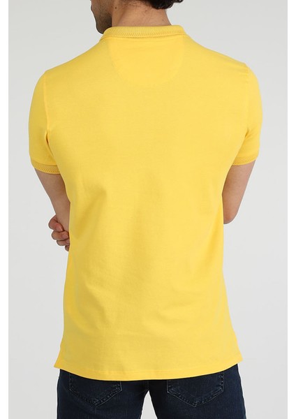 Erkek Polo Yaka T-Shirt Neo-Essential Sarı fırsatları