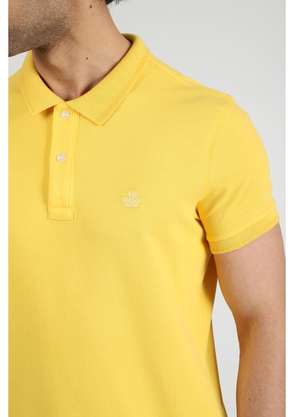 Erkek Polo Yaka T-Shirt Neo-Essential Sarı indirimleri