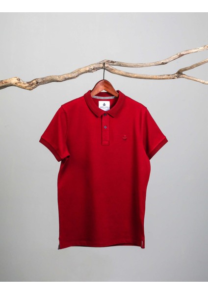Erkek Polo Yaka T-Shirt Neo-Essential Bordo