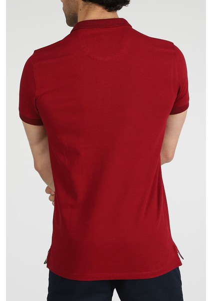 Erkek Polo Yaka T-Shirt Neo-Essential Bordo fırsatları