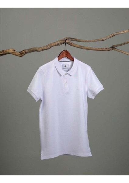 Erkek Polo Yaka T-Shirt Neo-Essential Beyaz