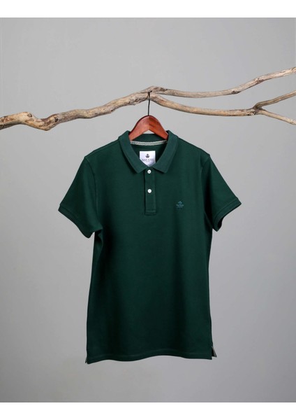 Erkek Polo Yaka T-Shirt Neo-Essential Koyu Yeşil