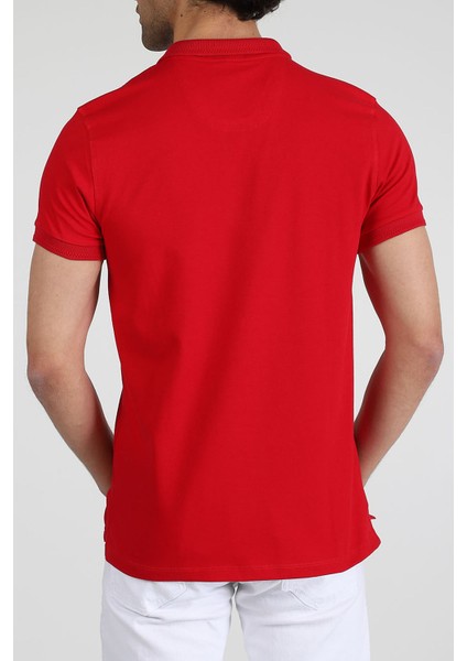Erkek Polo Yaka T-Shirt Neo-Essential Kırmızı fırsatları