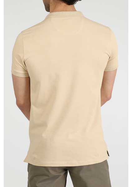 Erkek Polo Yaka T-Shirt Neo-Essential Bej fırsatları