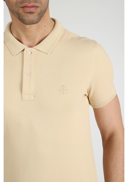 Erkek Polo Yaka T-Shirt Neo-Essential Bej indirimleri