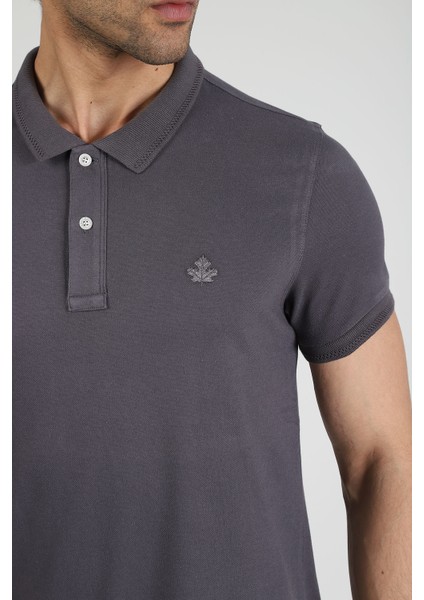 Erkek Polo Yaka T-Shirt Neo-Essential Antrasit indirimleri