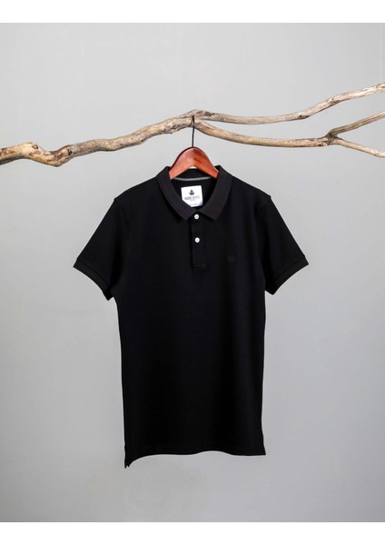 Erkek Polo Yaka T-Shirt Neo-Essential Siyah