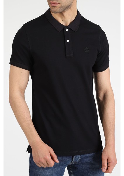 Erkek Polo Yaka T-Shirt Neo-Essential Siyah modelleri