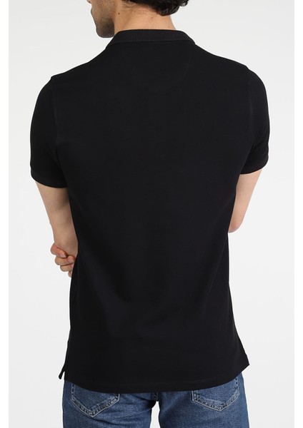 Erkek Polo Yaka T-Shirt Neo-Essential Siyah fırsatları