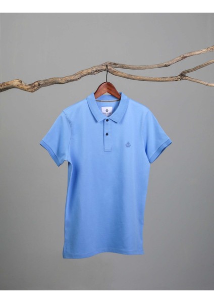Erkek Polo Yaka T-Shirt Neo-Essential Açık Mavi