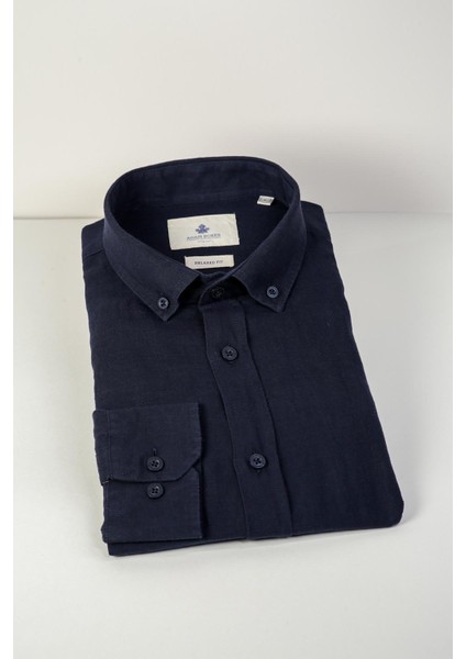 Relaxed Fit Düğmeli Yaka Gömlek Neo-Epherest Lacivert indirimleri