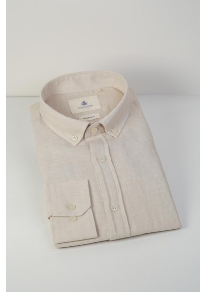 Relaxed Fit Düğmeli Yaka Gömlek Neo-Epherest Bej indirimleri