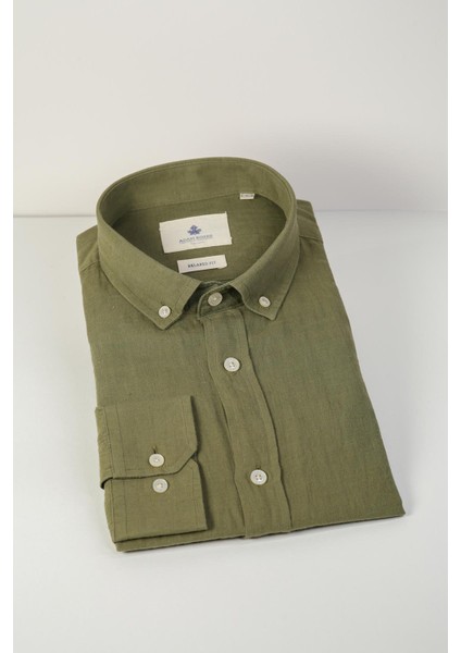 Relaxed Fit Düğmeli Yaka Gömlek Neo-Epherest Haki indirimleri