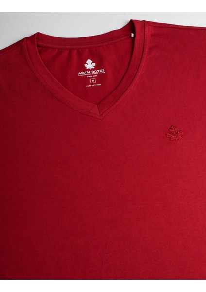 Erkek V Yaka T-Shirt Neo-Alpes Bordo fiyatları