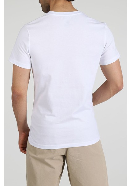 Erkek V Yaka T-Shirt Neo-Alpes Beyaz fırsatları