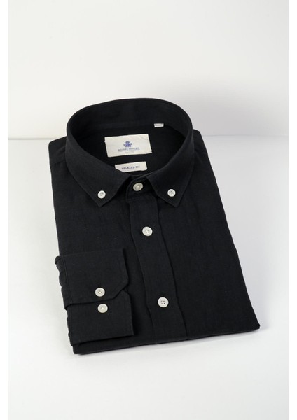 Relaxed Fit Düğmeli Yaka Gömlek Neo-Epherest Siyah indirimleri
