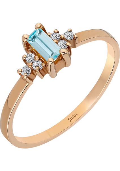 Pırlanta ve Baget Kesim Akuamarin Yüzük 0442R0016 fiyatları