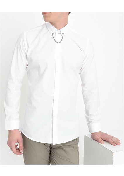 Gk 565 Slim Fit Beyaz Klasik Gömlek fiyatları