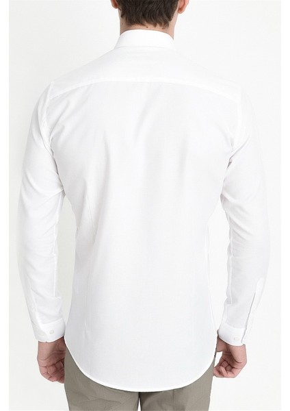 Gk 565 Slim Fit Beyaz Klasik Gömlek fırsatları