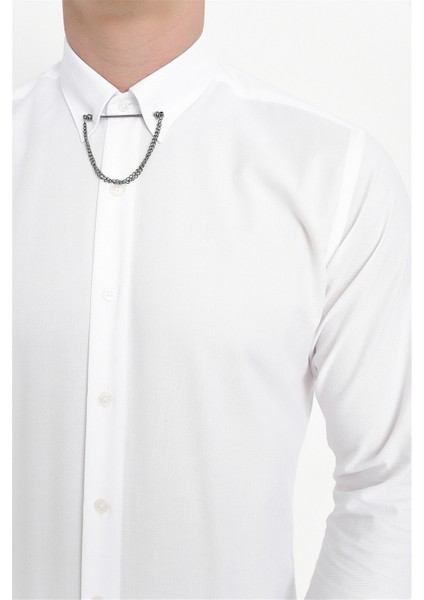 Gk 565 Slim Fit Beyaz Klasik Gömlek indirimleri