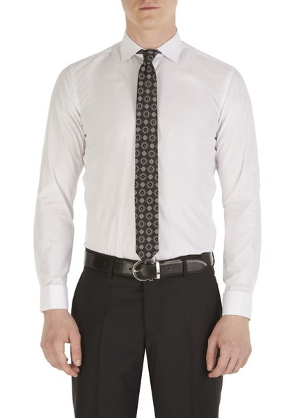 Gk 235 Slim Fit Beyaz Klasik Gömlek