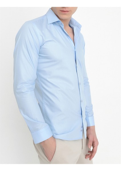 Gk 157 Slim Fit Açık Mavi Klasik Gömlek modelleri