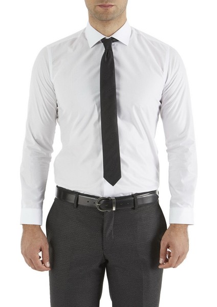 Gk 157 Slim Fit Beyaz Klasik Gömlek