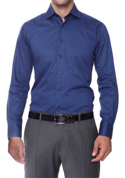 Gk 214 Lacivert Klasik Gömlek