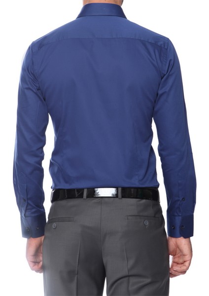 Gk 214 Lacivert Klasik Gömlek modelleri