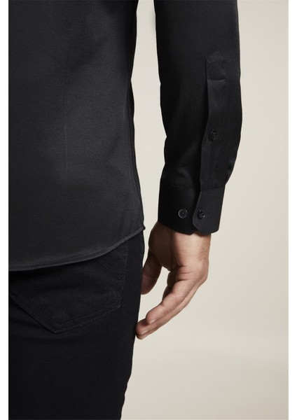 Gk 604 Slim Fit Siyah Klasik Gömlek indirimleri