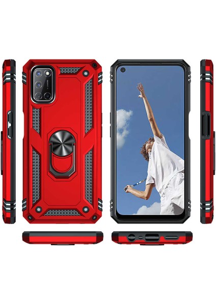 Xiaomi Redmi Note 10 5g Kılıf Çift Katmanlı Yüzüklü Manyetik Vega Kapak Rose + Tam Kaplayan 6d Nano Ekran Koruyucu