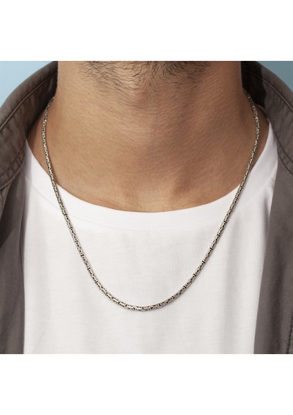 Erkek 925 Ayar 3 mm 15,80 gr 55 cm Yuvarlak Gümüş Kral Zincir Kolye fiyatları