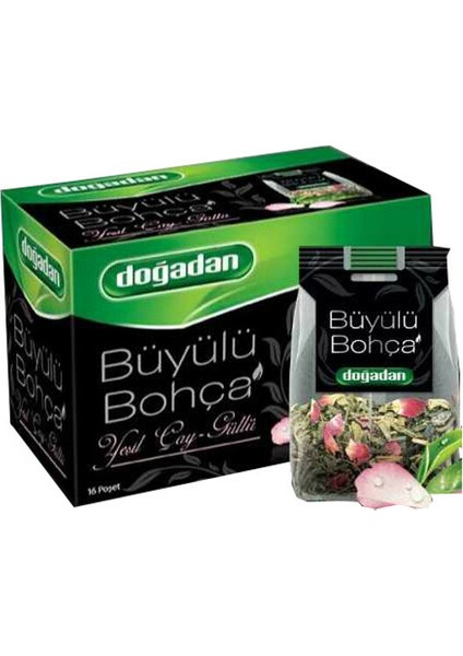 Büyülü Bohça Yeşil Çay Gül 16X2 G