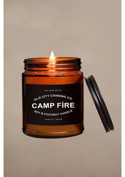 Lyn Home & Decor Camp Fire Amber Kavanoz Mum 9oz