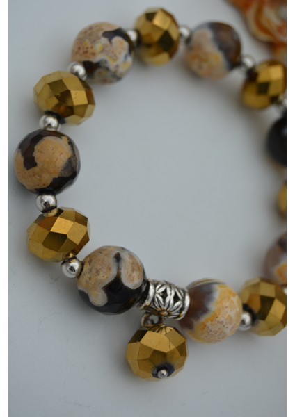 Jewellery Akik Taşlı ve Çek Kristalli Bileklik fiyatları