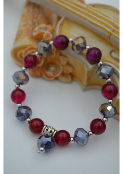 Jewellery Çek Kristali ve Mor Akik Bileklik fiyatları