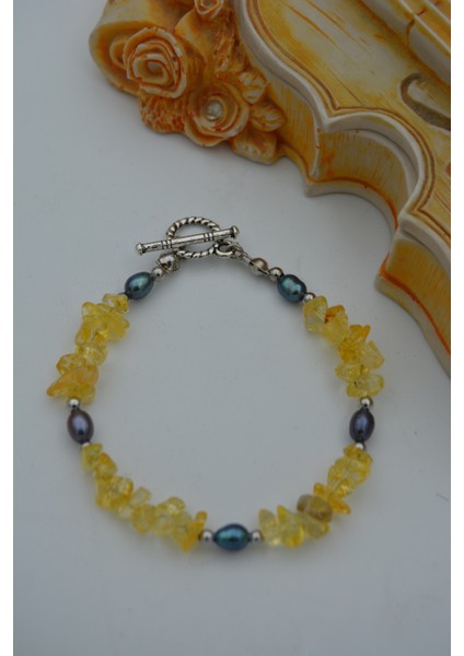 Jewellery Sitrin ve Arpa Inci Bileklik modelleri