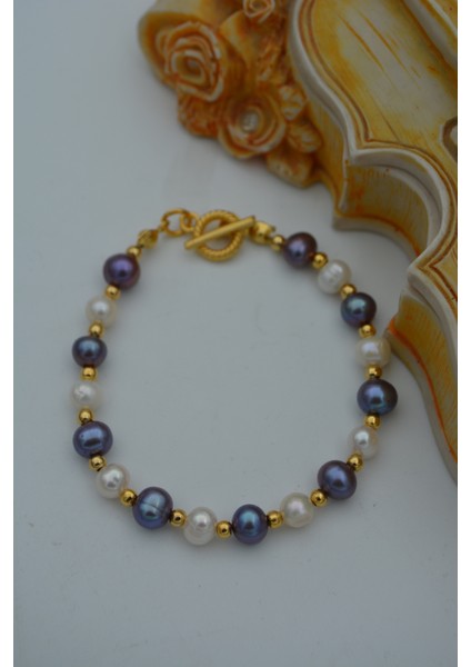 Jewellery Beyaz ve Siyah Inci Doğal Taşlı Bilek fiyatları