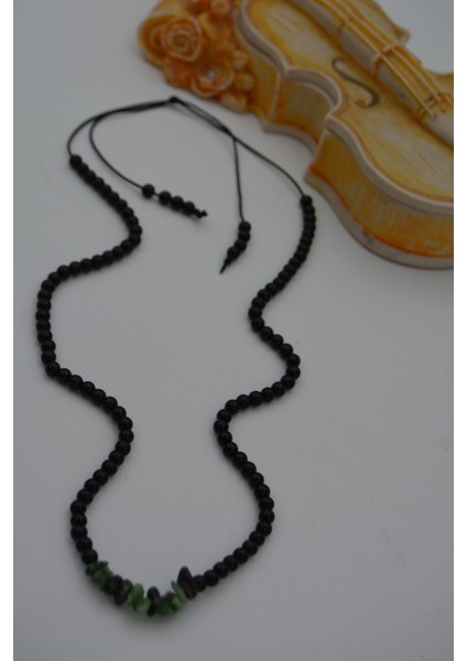 Jewellery Zümrüt ve Oniks Doğal Taşlı Metalsiz Kolye fiyatları