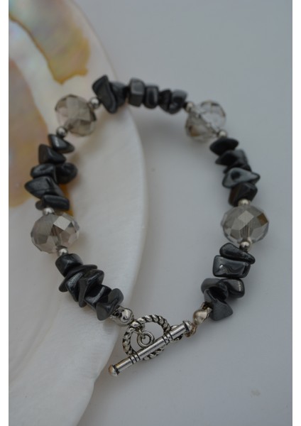 Jewellery Hematit ve Çek Kristalden Bileklik modelleri