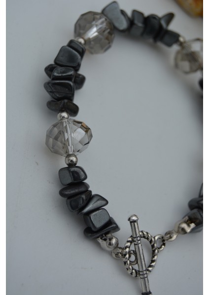 Jewellery Hematit ve Çek Kristalden Bileklik fırsatları