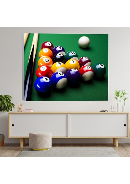 Bilardo Temalı Kanvas Tablo